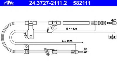 Трос, стояночная тормозная система ATE 24372721112
