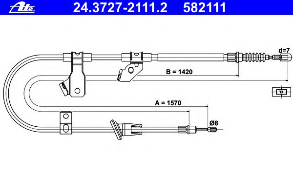 Трос, стояночная тормозная система ATE