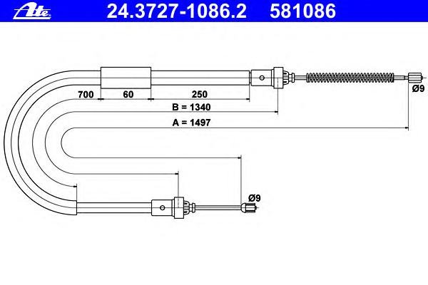 Трос, стояночная тормозная система ATE