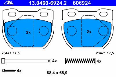 Комплект тормозных колодок, дисковый тормоз ATE 13046069242