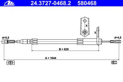 Трос, стояночная тормозная система ATE 24372704682