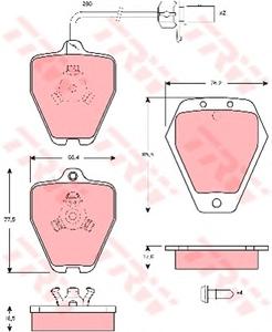 Комплект тормозных колодок, дисковый тормоз TRW GDB1451