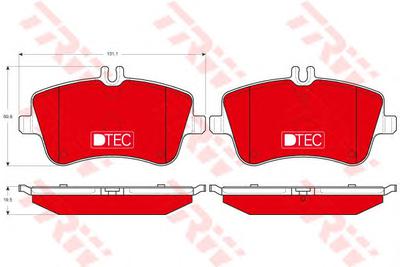 Комплект тормозных колодок, дисковый тормоз TRW GDB1413DTE