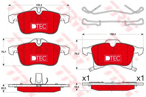 Комплект тормозных колодок, дисковый тормоз TRW